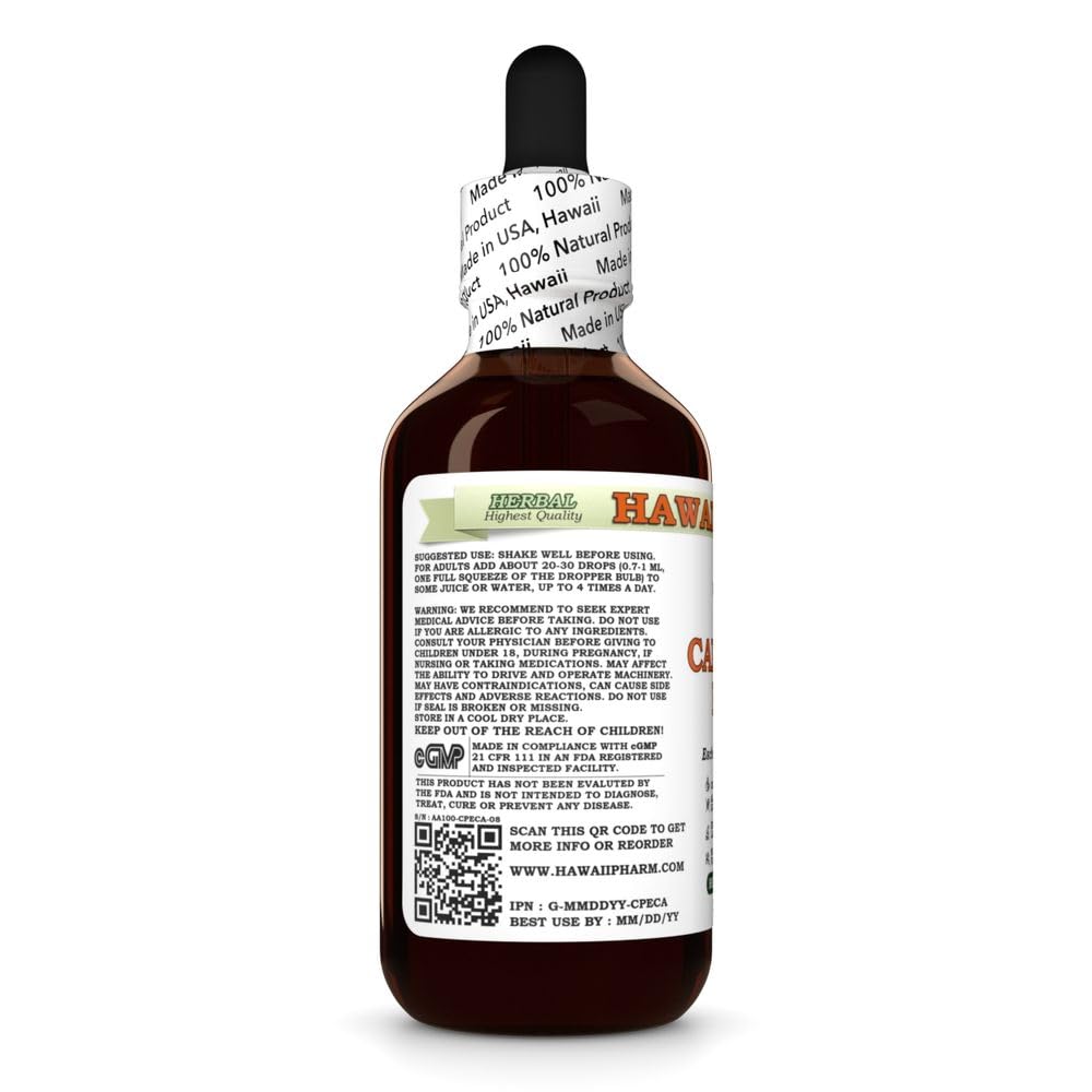 Close-up of HawaiiPharm California Poppy glycerite liquid extract bottle