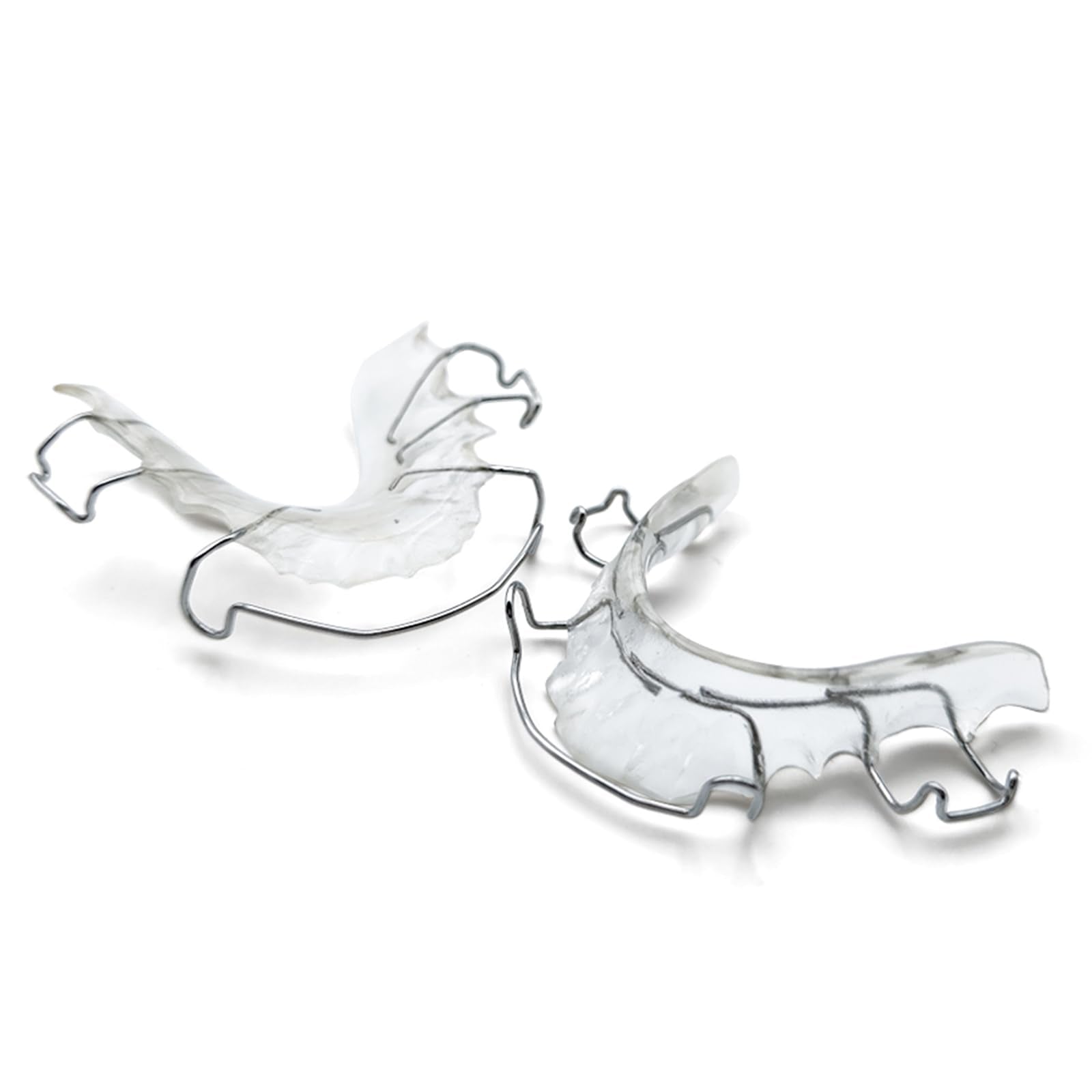 Hawley retainer with clear acrylic base and stainless steel framework