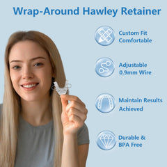Hawley retainer color option pink with multiple color variants