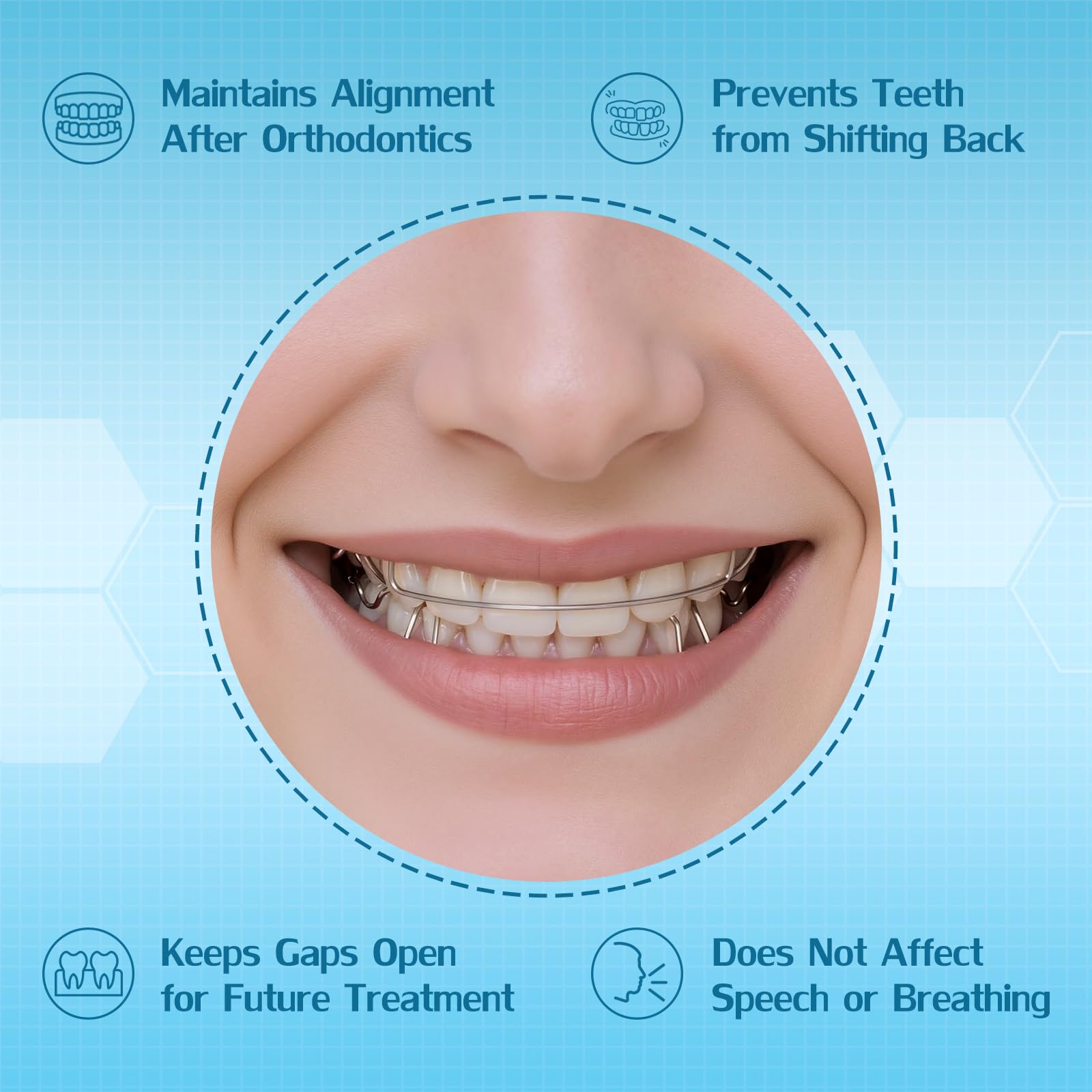 Lower Hawley retainer for adults with metal wires