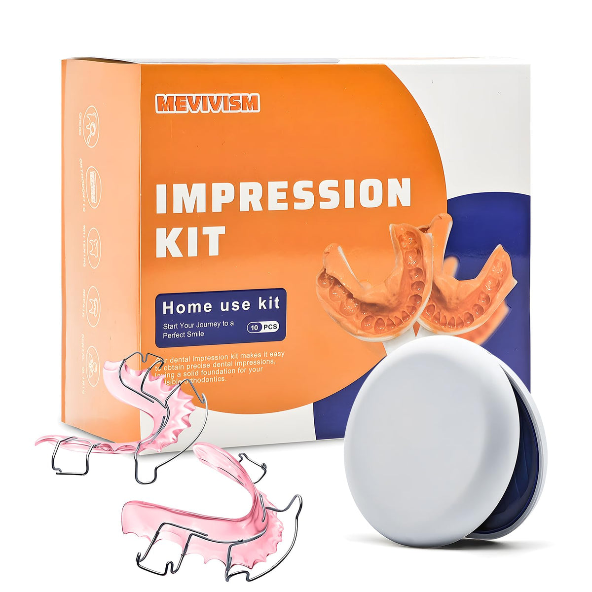 Two Hawley retainers for teeth in a 2-pack (upper and lower)