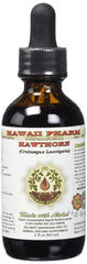 Hawthorn Alcohol-Free Liquid Extract bottle (2 oz) made from organic dried hawthorn berries
