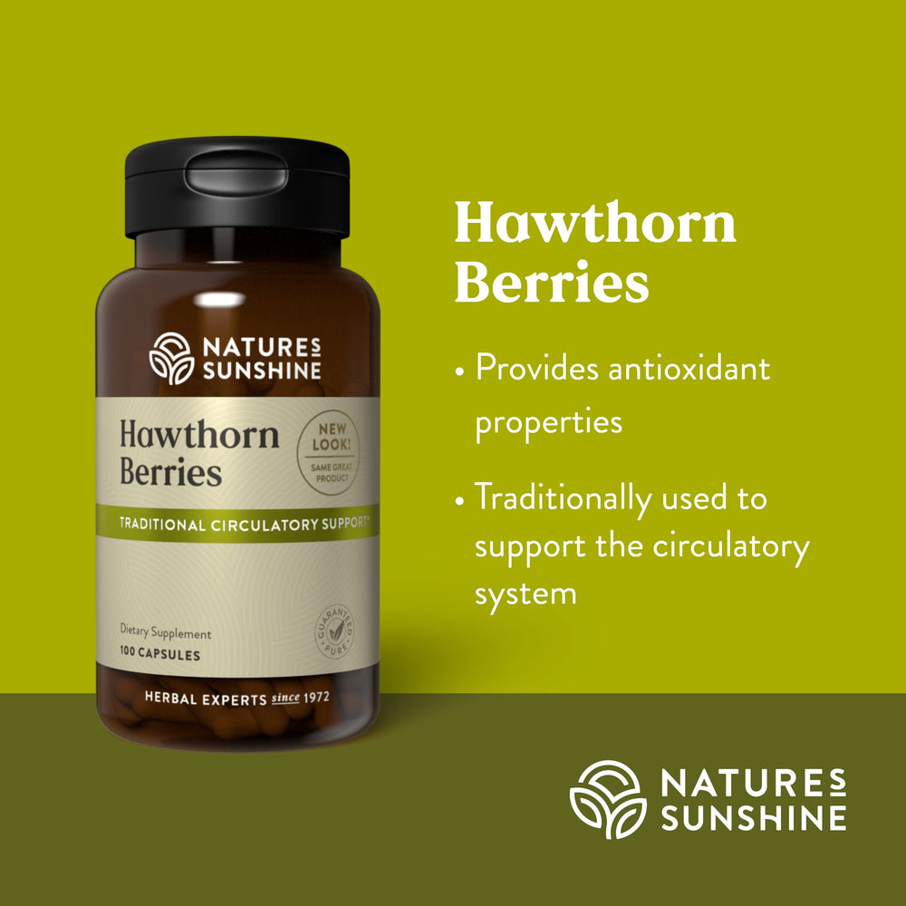 Hawthorn berries product label