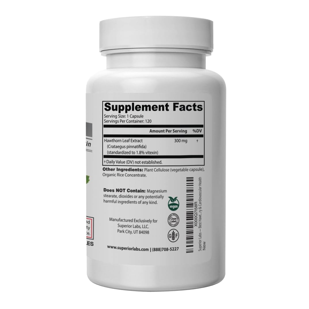 Front view of Hawthorn Berry 300mg bottle