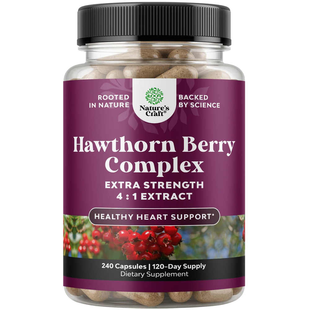 High-strength hawthorn berry capsules bottle with label