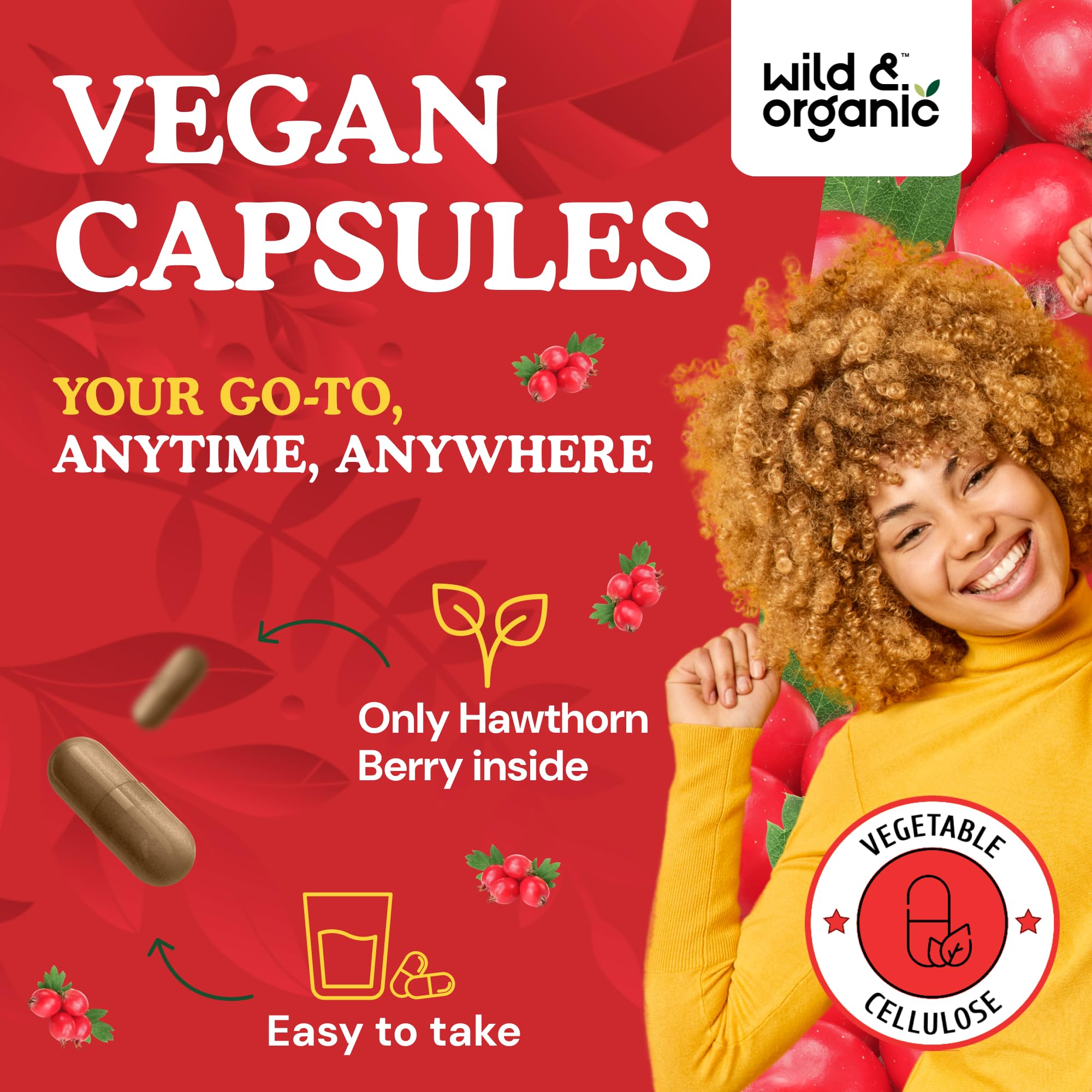 Plant-based capsule coating made from vegetable cellulose.