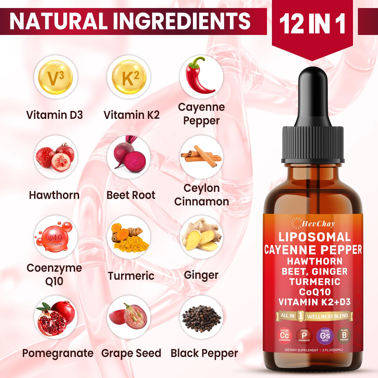 Hawthorn berry with CoQ10 and vitamins D3 and K2 blend