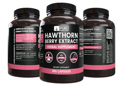 Hawthorn Berry Extract bottle back with supplement facts