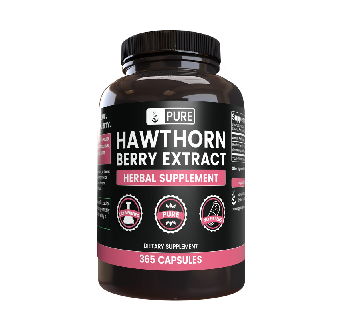 Hawthorn Berry Extract capsules bottle front