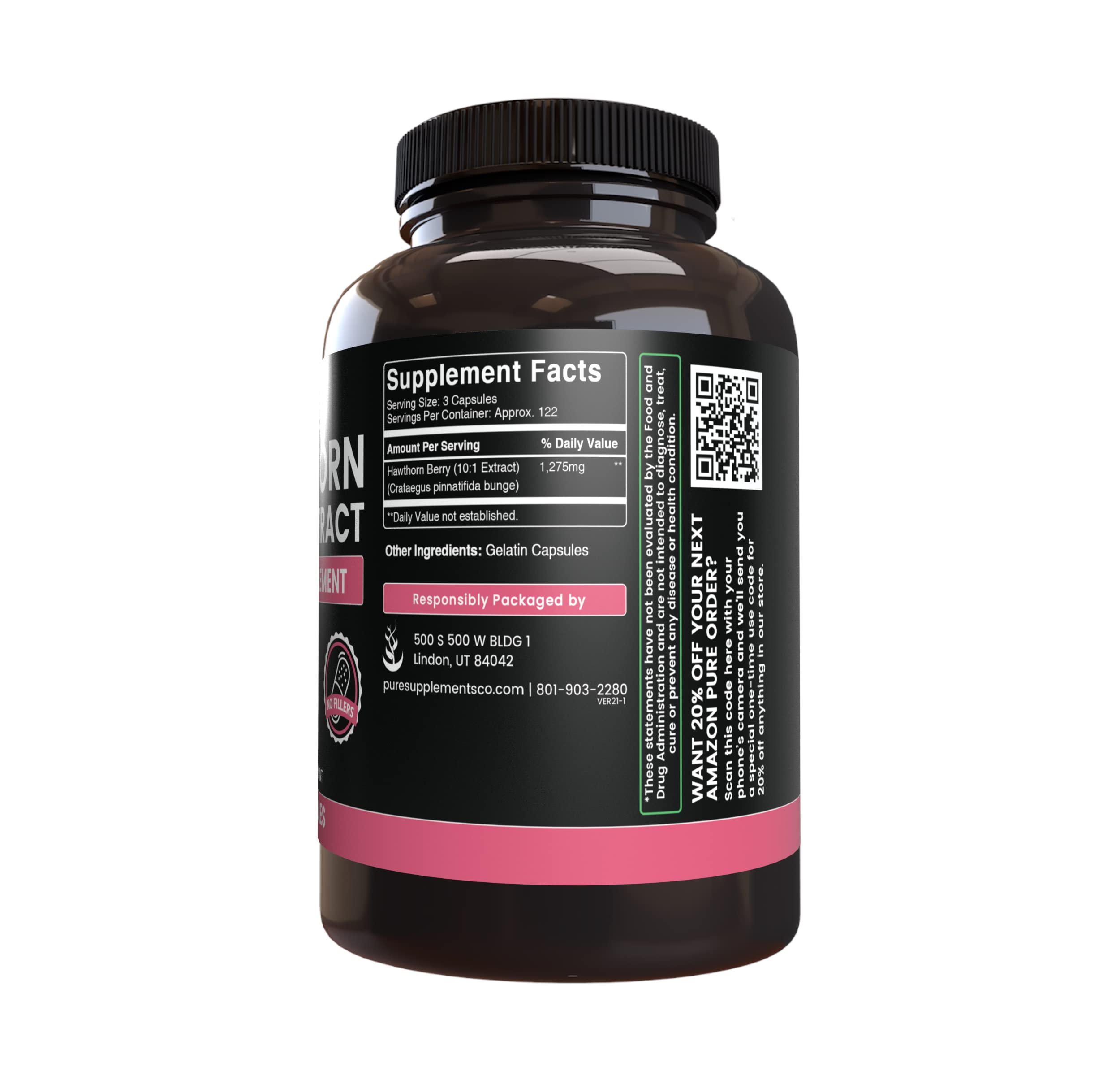 Close-up of Hawthorn Berry Extract capsules