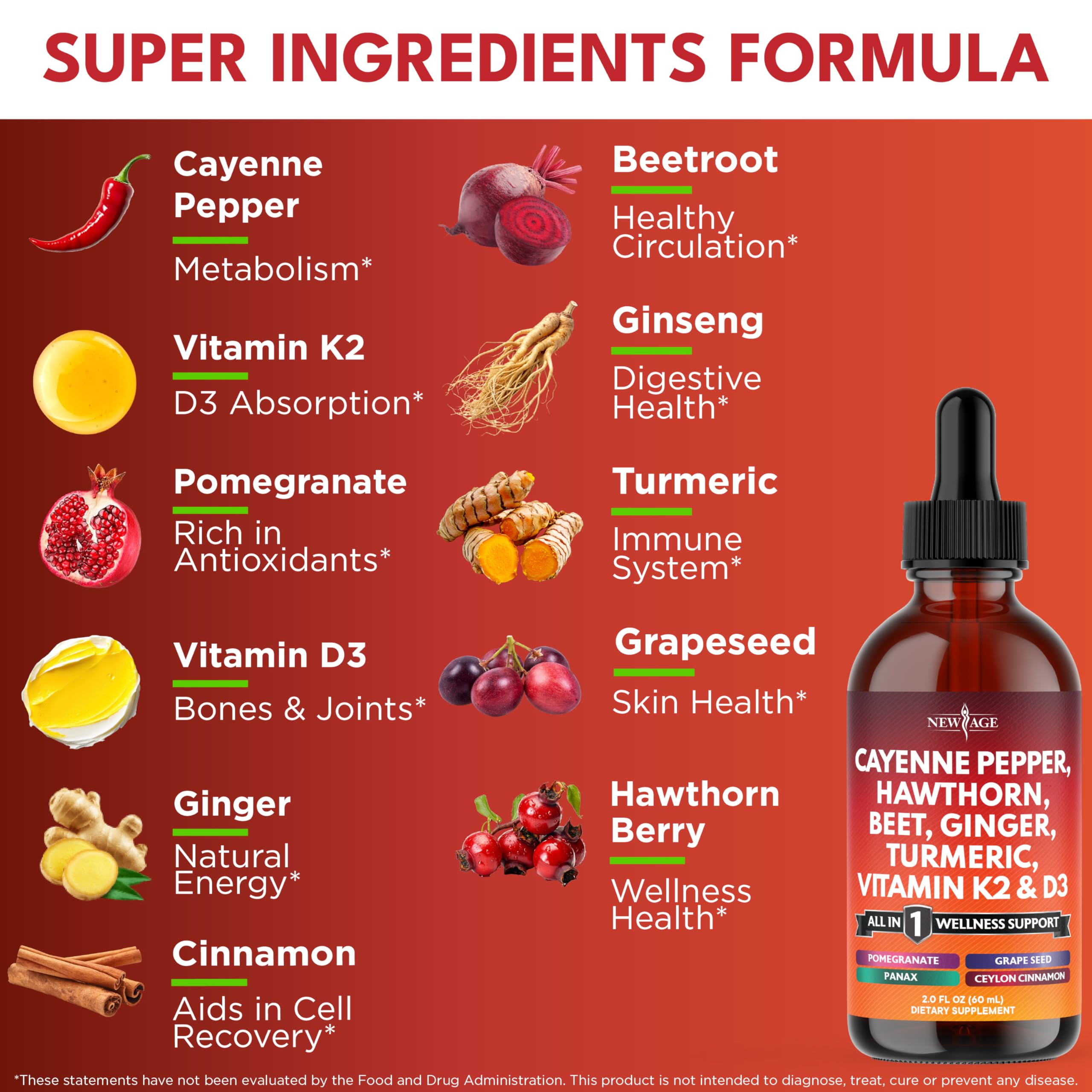 Hawthorn berry liquid drops bottle