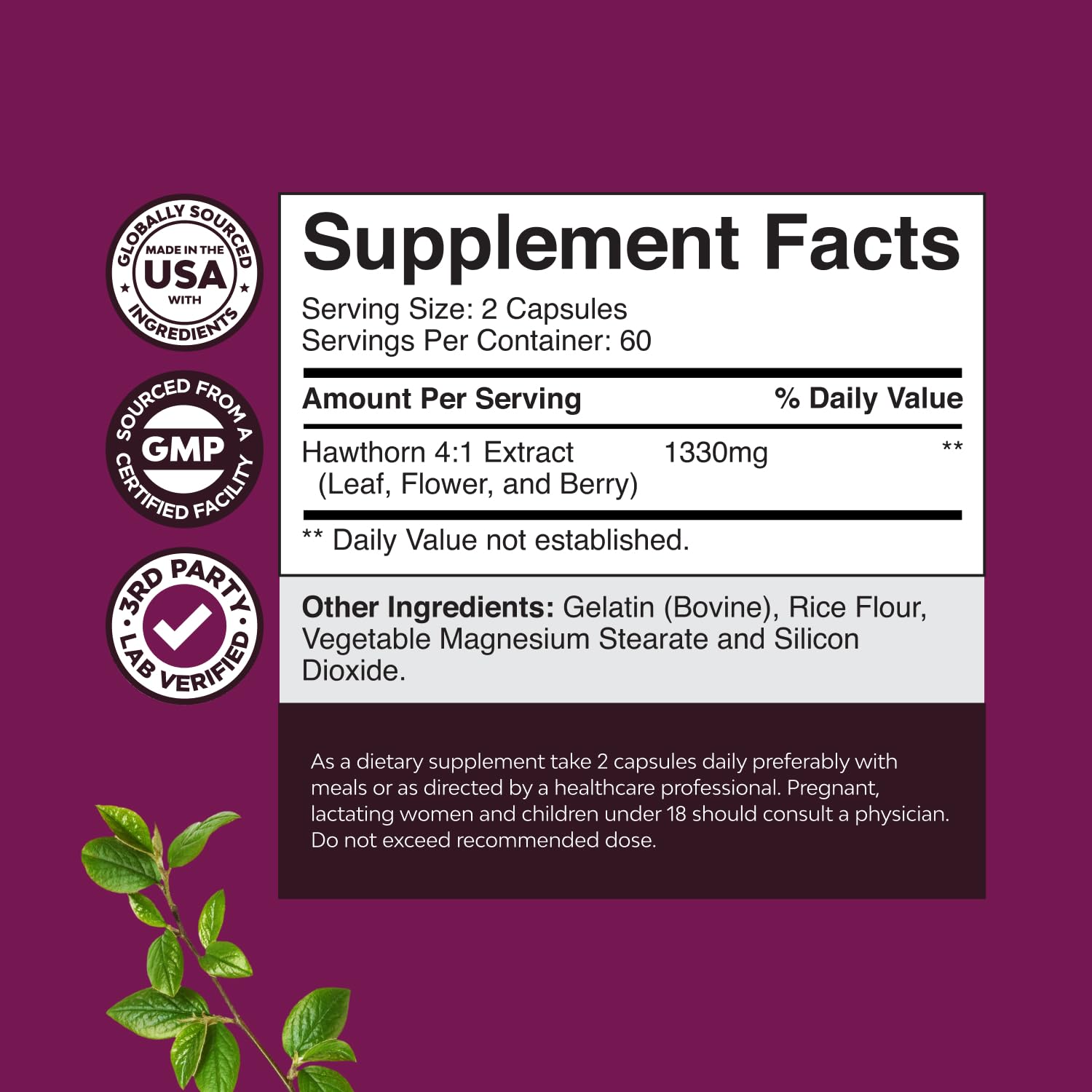 Hawthorn leaves and flowers extract packaging