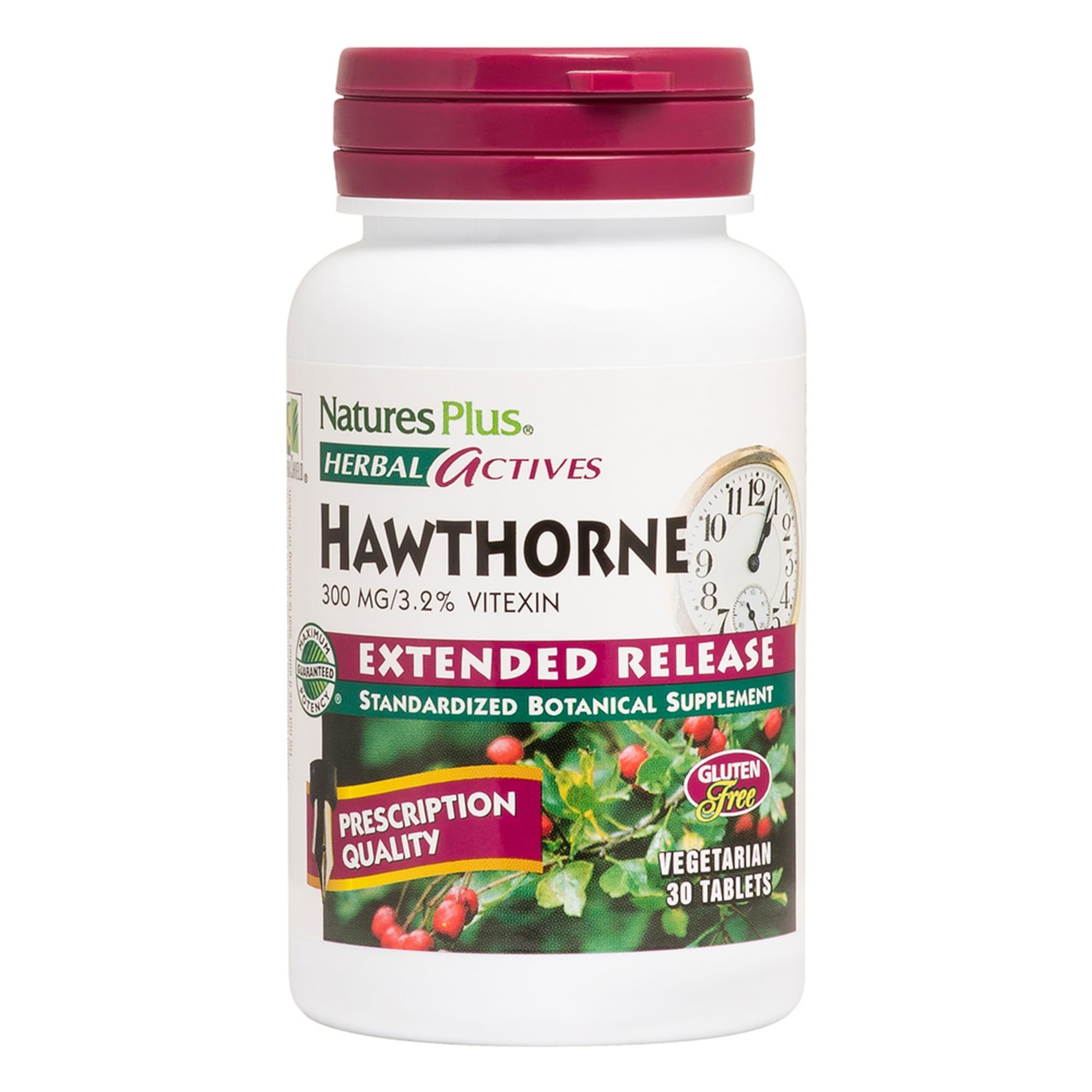 NaturesPlus Hawthorne Extended Release bottle on white background
