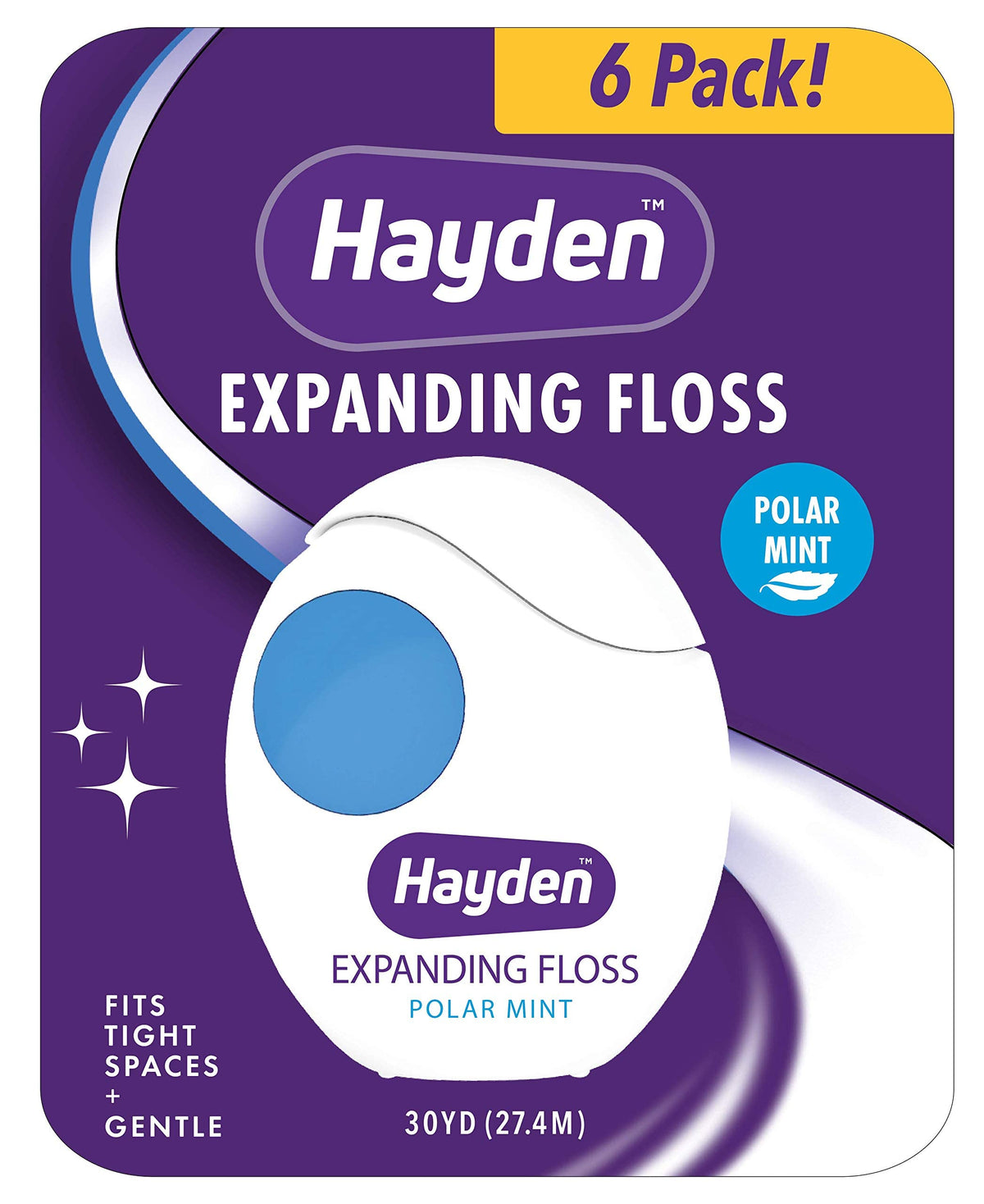 Hayden Expanding Dental Floss packaging with Polar Mint label