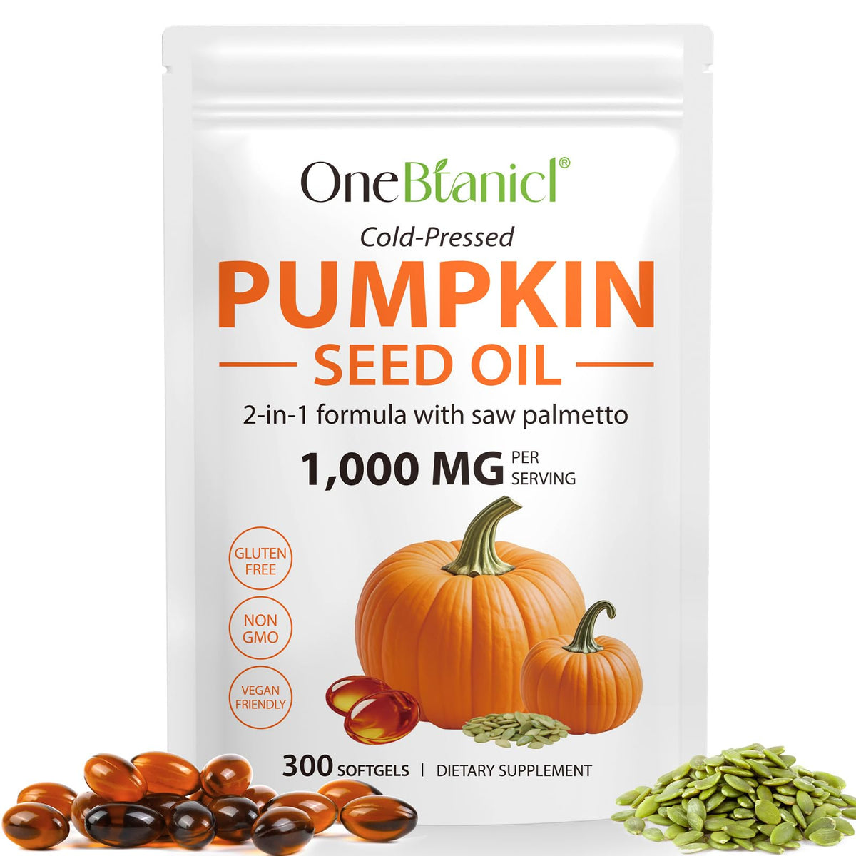 HBIKCLYC Pumpkin Seed Oil with Saw Palmetto bottle – 300 softgels