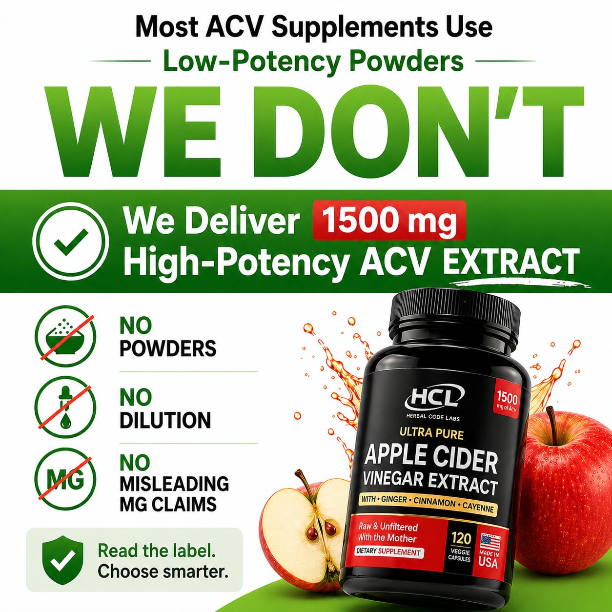 HCL HERBAL CODE LABS capsule close-up texture highlighting vegetarian composition