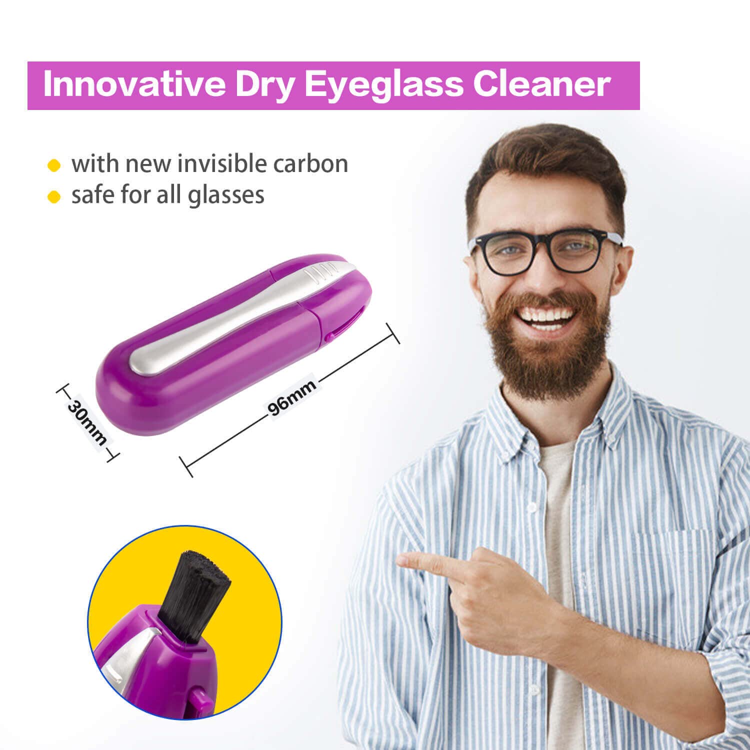 Compact cleaning brush size 9.5 cm x 3 cm