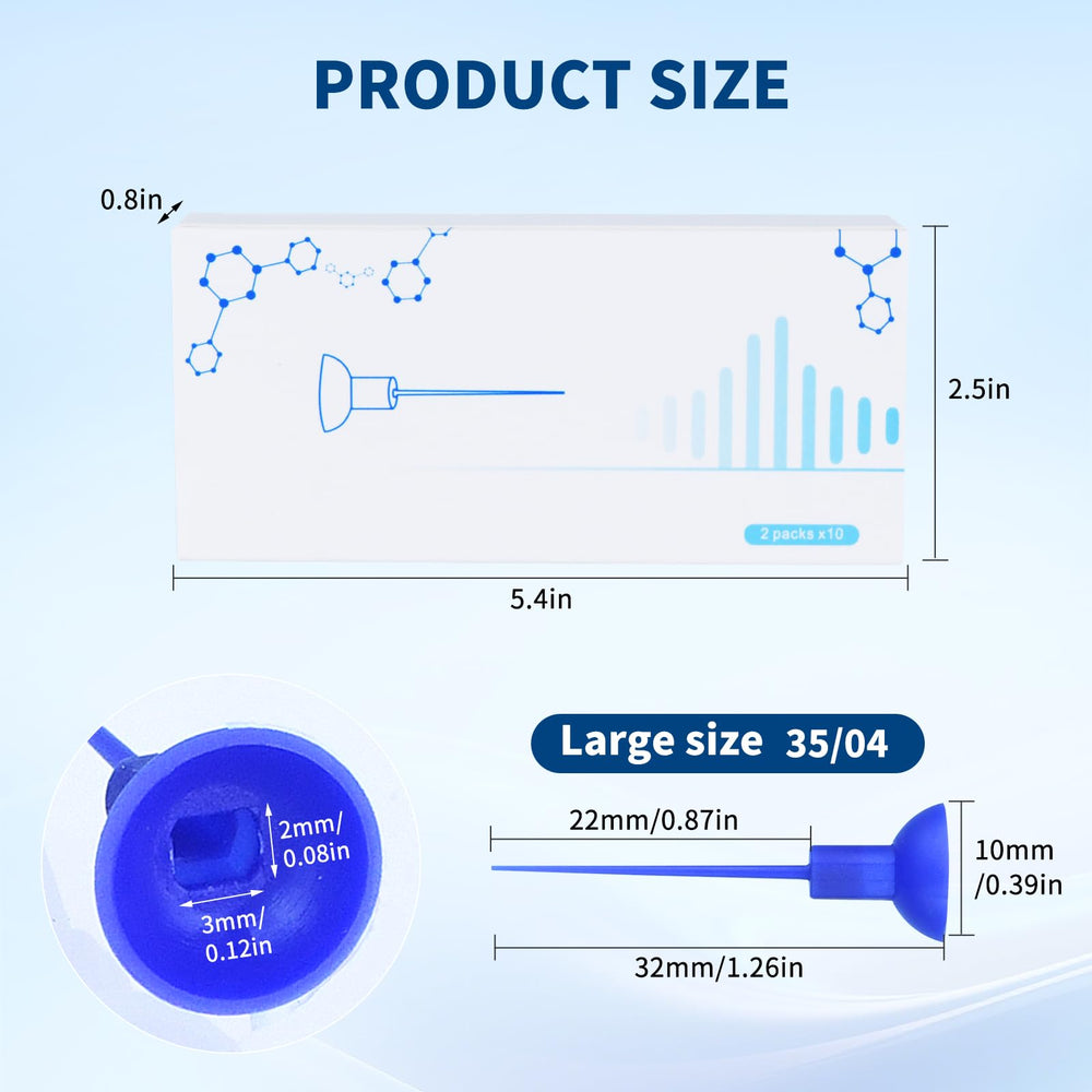 Blue replacement tips set for root canal irrigation - 20 pcs