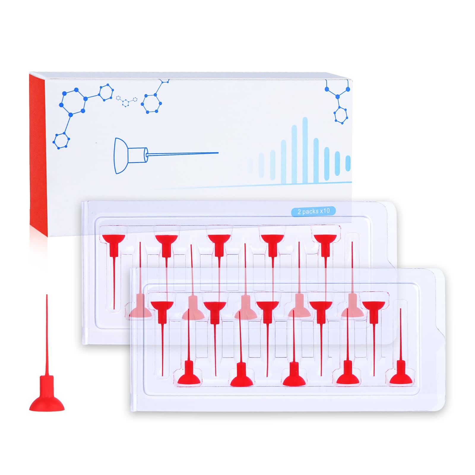 HDXQ-01M red root canal irrigator replacement tip - front view