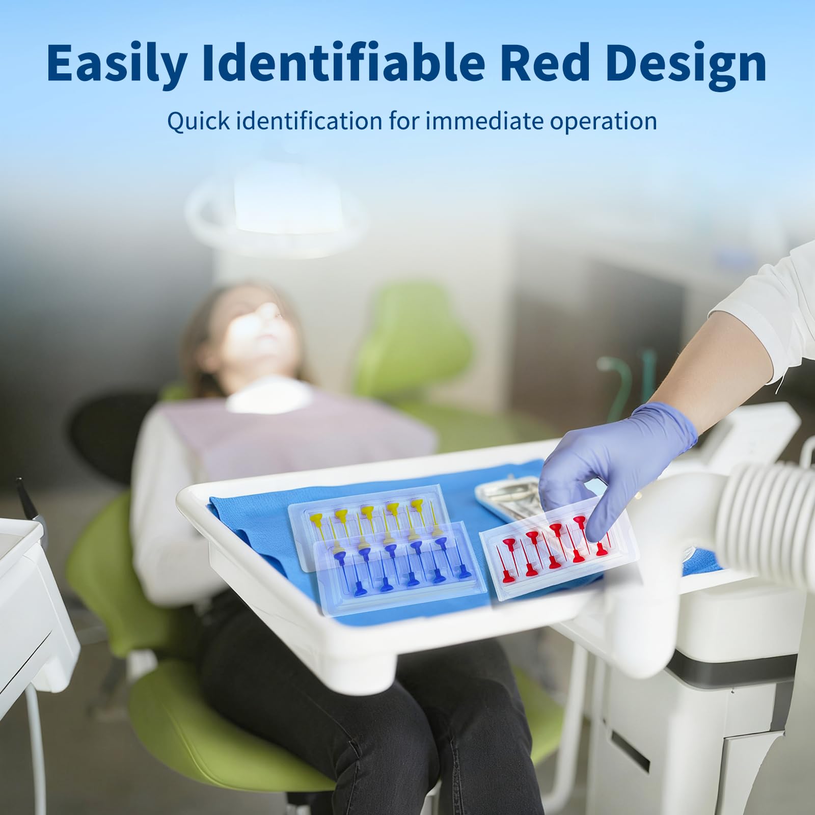 High-temperature resistant dental irrigation tip in red