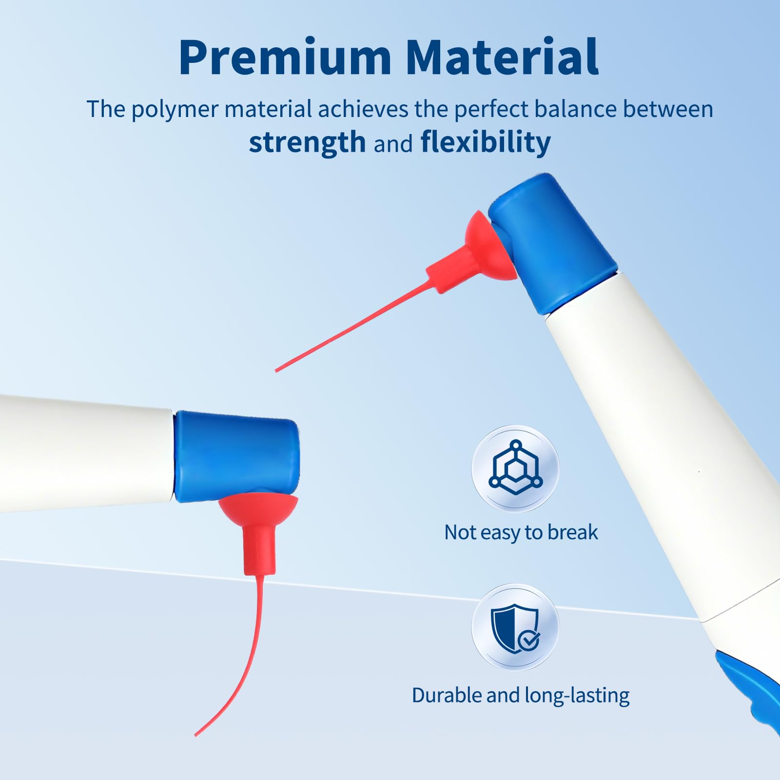 Durable red replacement tips with quick-identification color coding