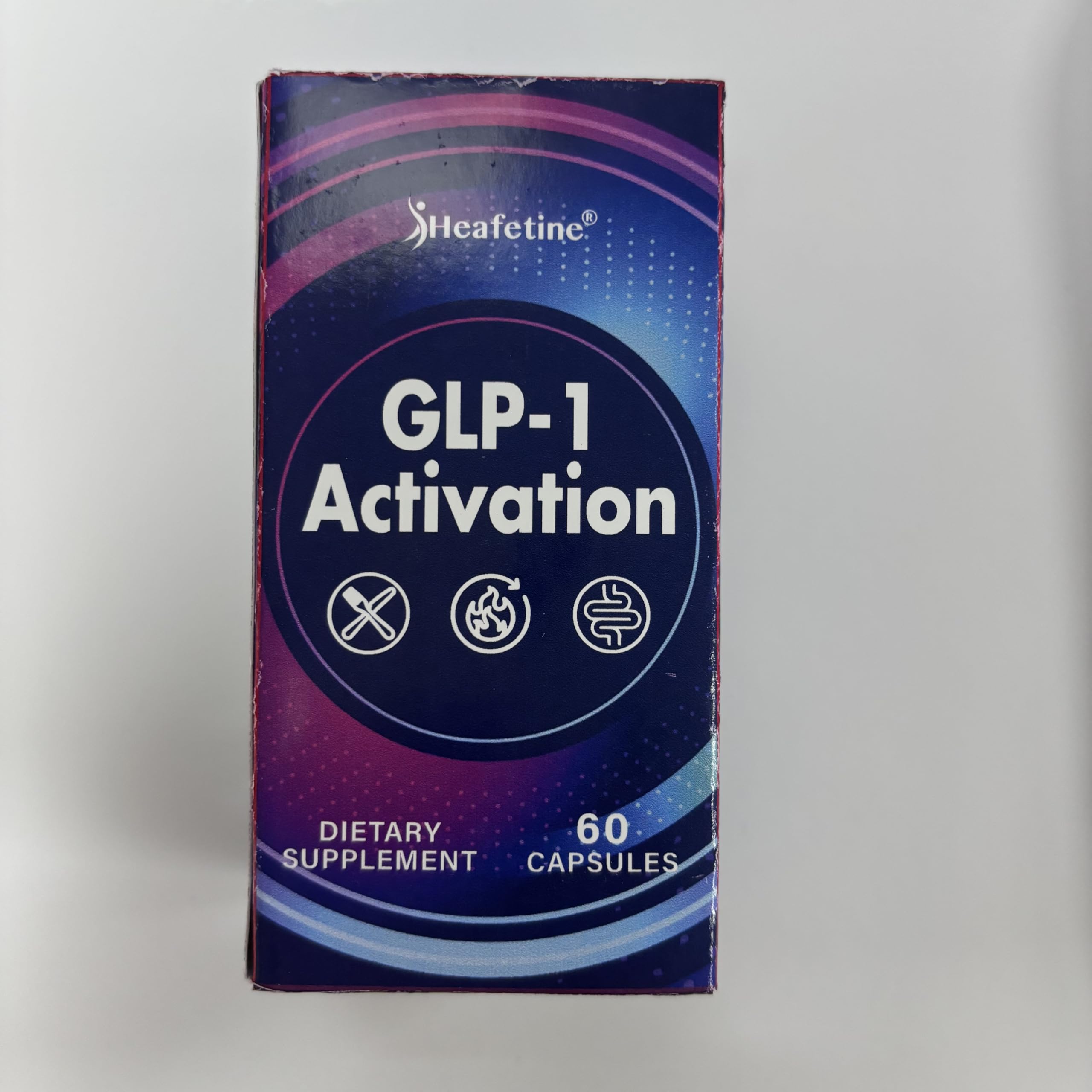 Heafetine Probiotic 60 Capsules bottle close-up promoting daily gut balance.