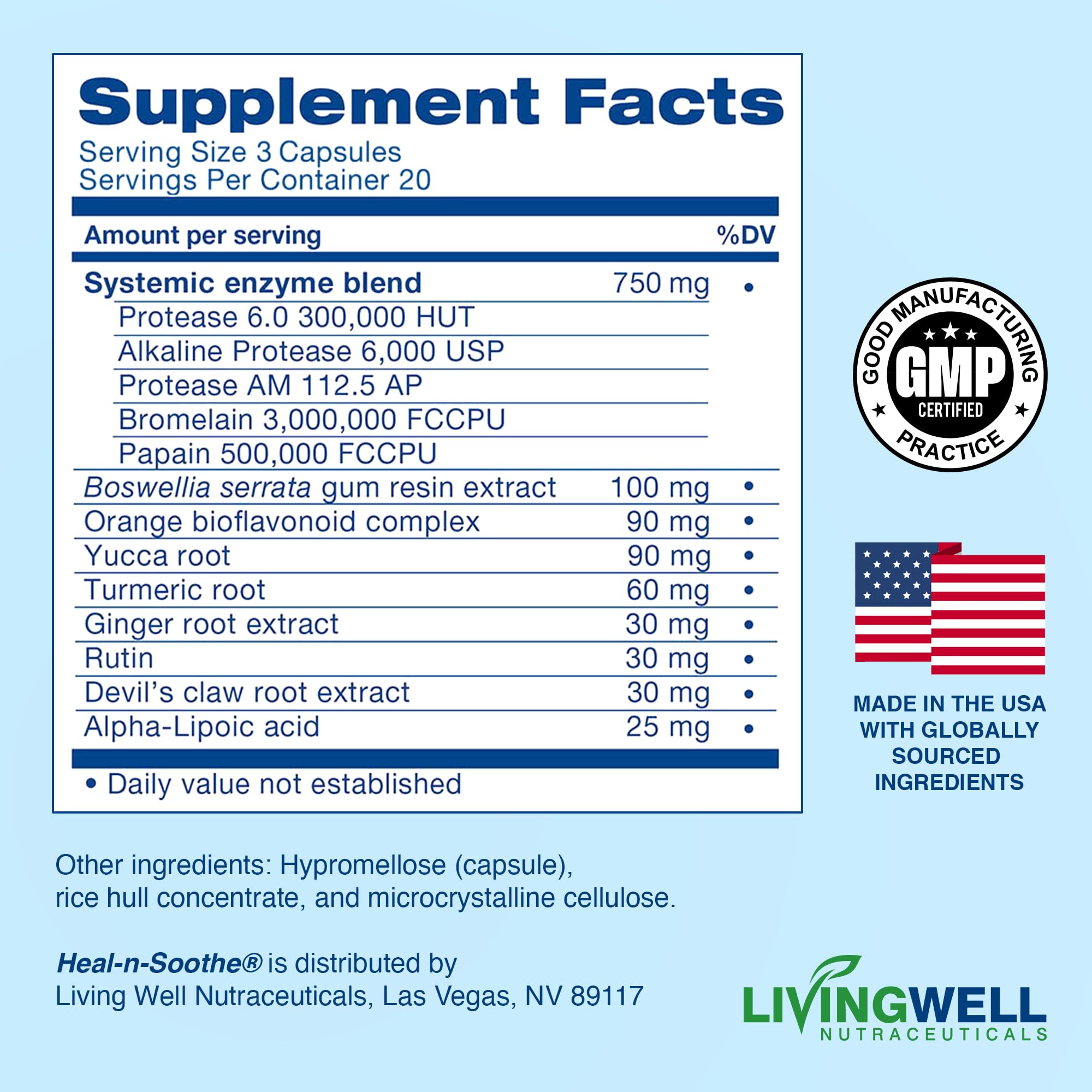 Natural ingredients label showing non-GMO and gluten-free claims