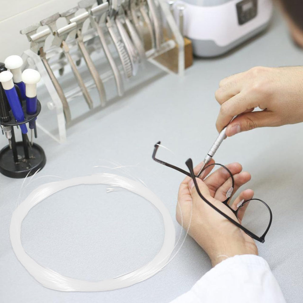 Close-up of transparent nylon repair thread