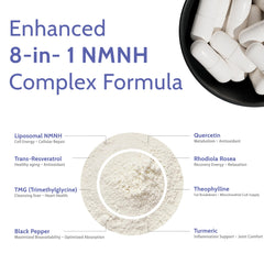 Product shot with NMNH, Trans-Resveratrol and TMG