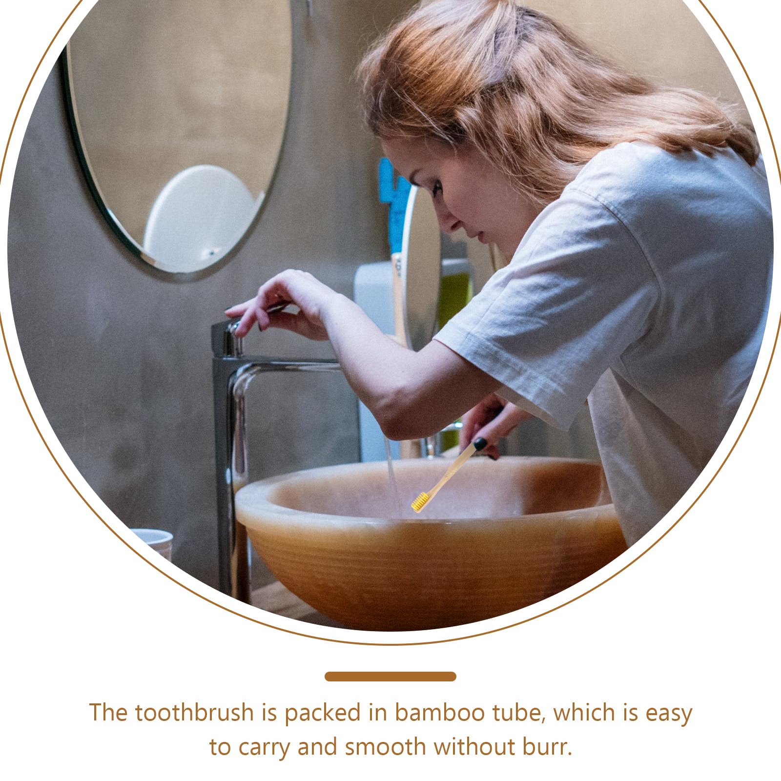 Pack of 3 sets of toothbrush bamboo tube kits