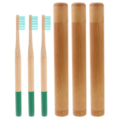Eco-friendly bamboo toothbrush holder and case