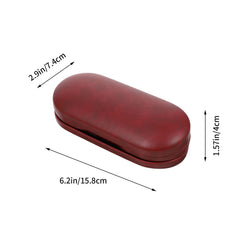 Open dual-compartment case showing glasses and lens accessories