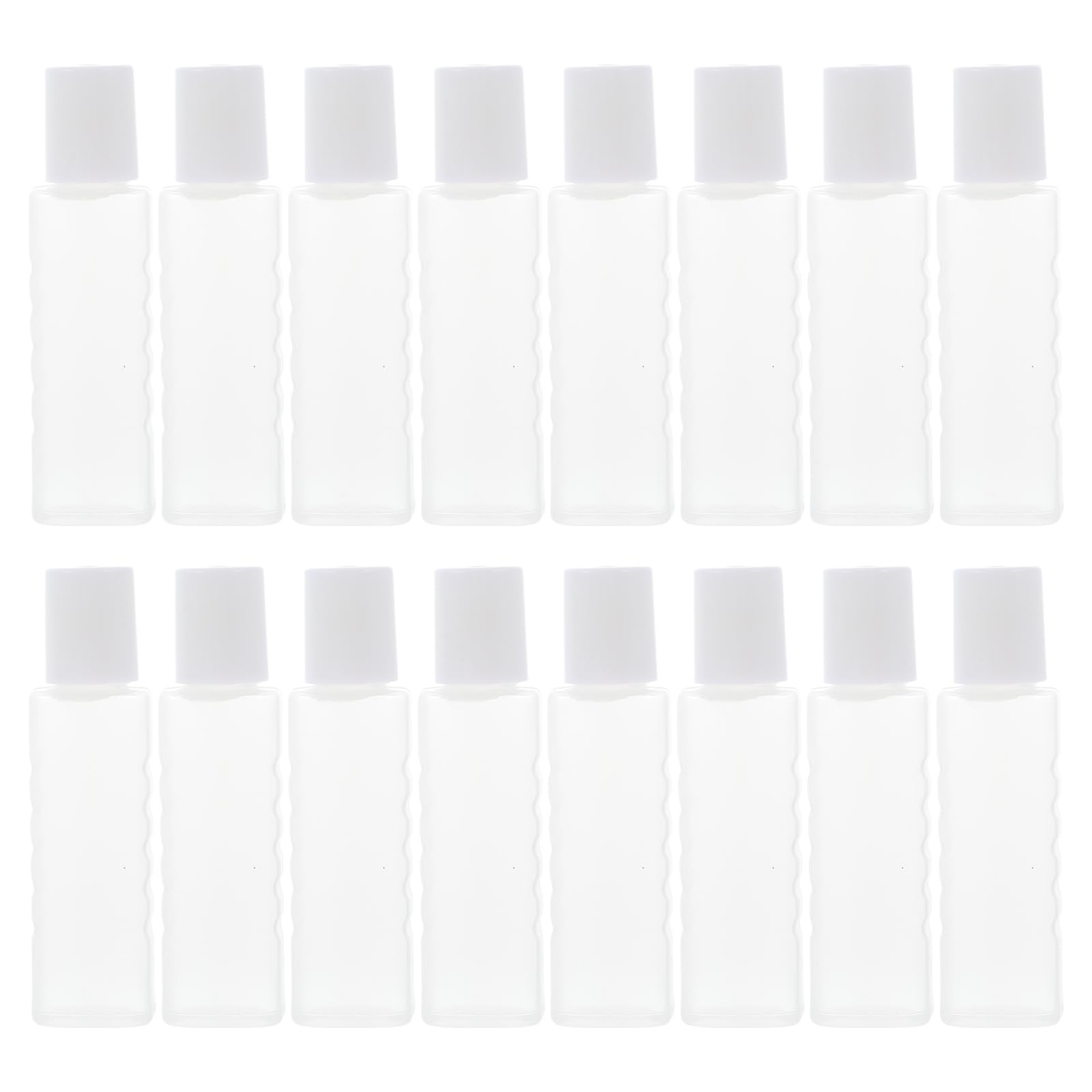 Transparent mini bottle set with screw caps – Healifty 25-piece