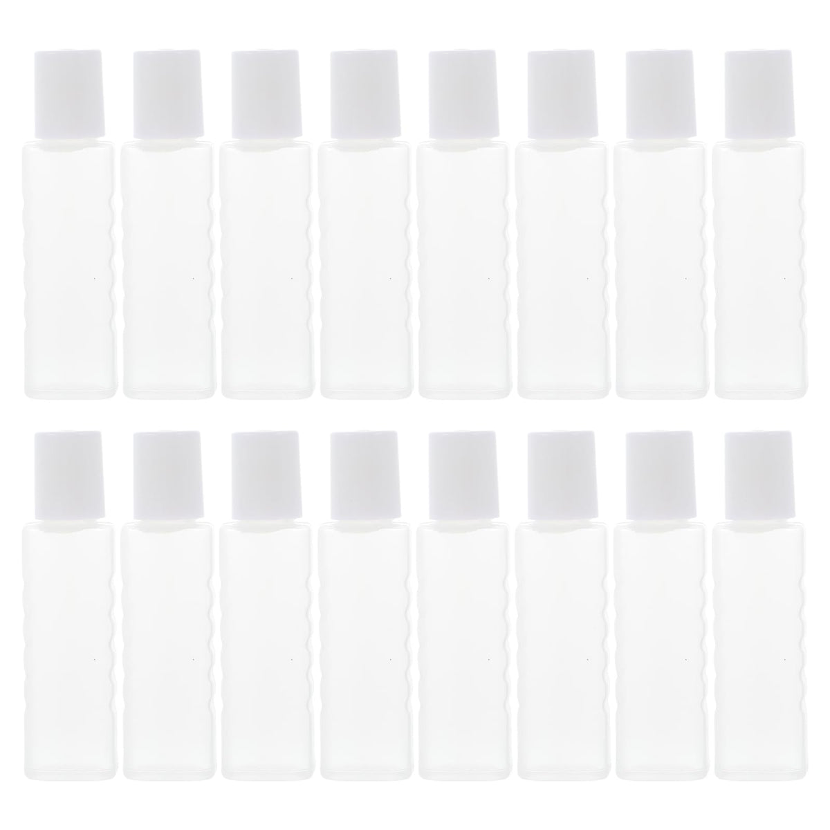 Transparent mini bottle set with screw caps – Healifty 25-piece