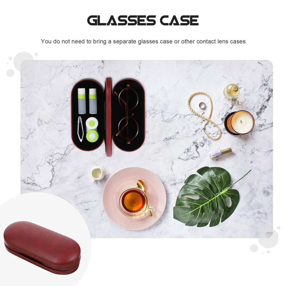 Tweezers and solution bottle stored inside the case