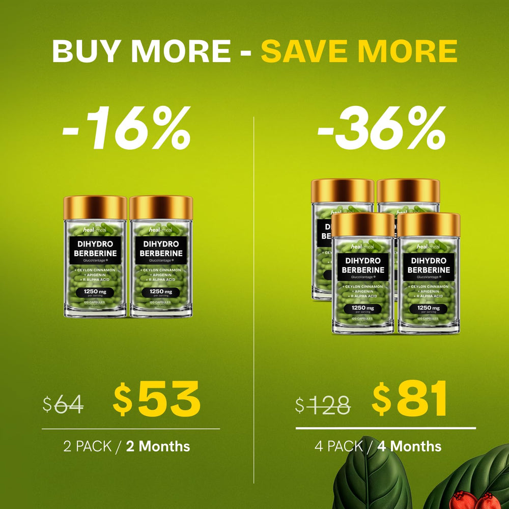 Key ingredients: Dihydroberberine, Ceylon Cinnamon, R-Alpha Lipoic Acid, Apigenin