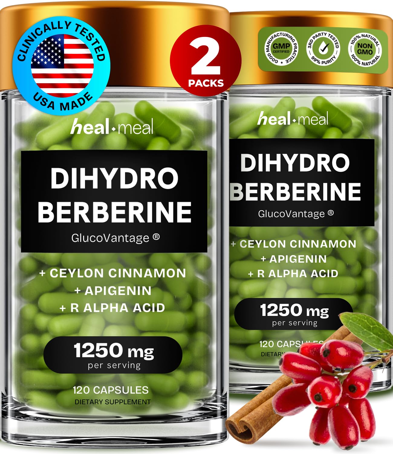 HealMeal Dihydroberberine bottle front view