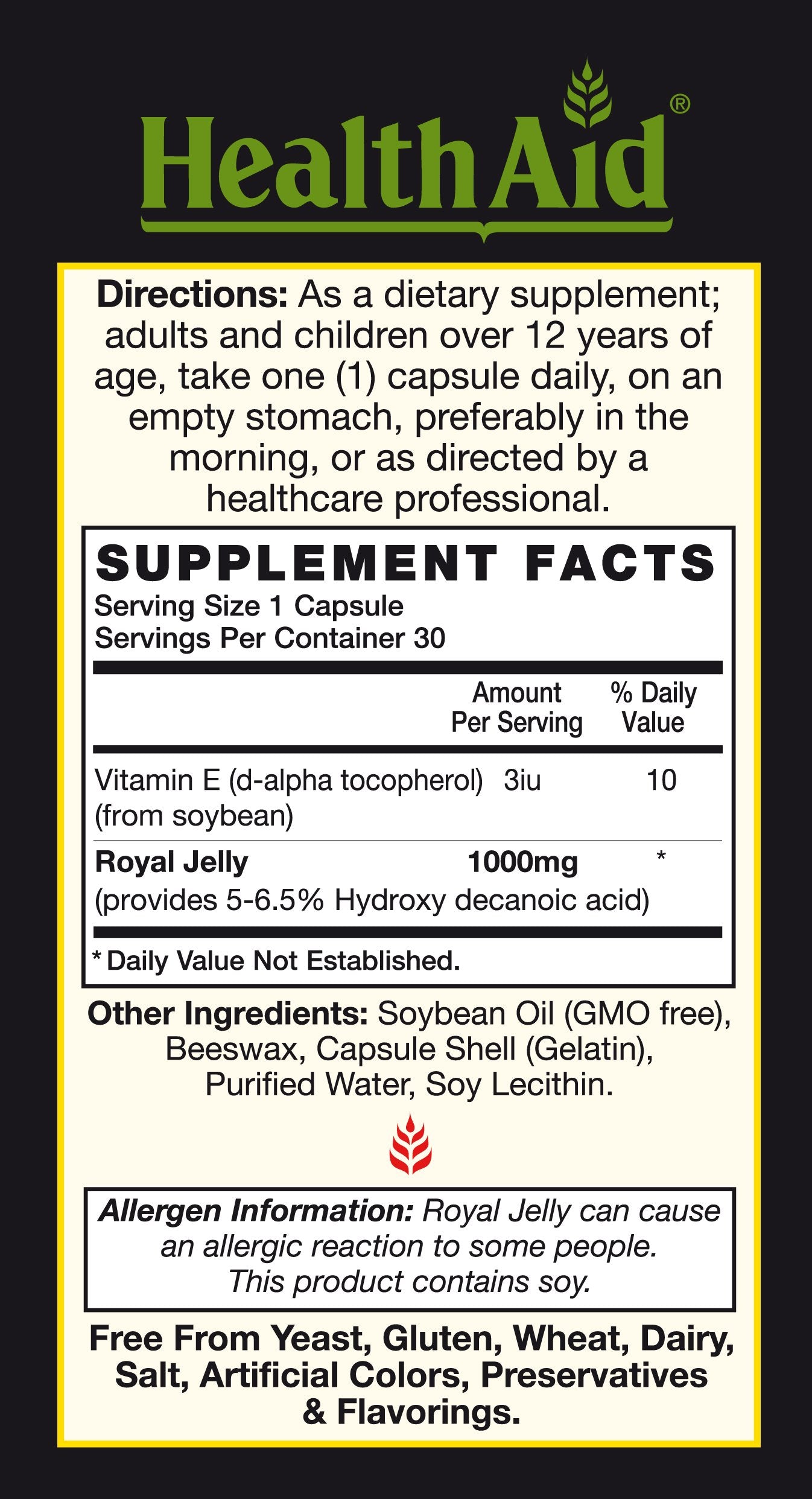 Close-up of Tang Royal Jelly 1000mg softgel capsules