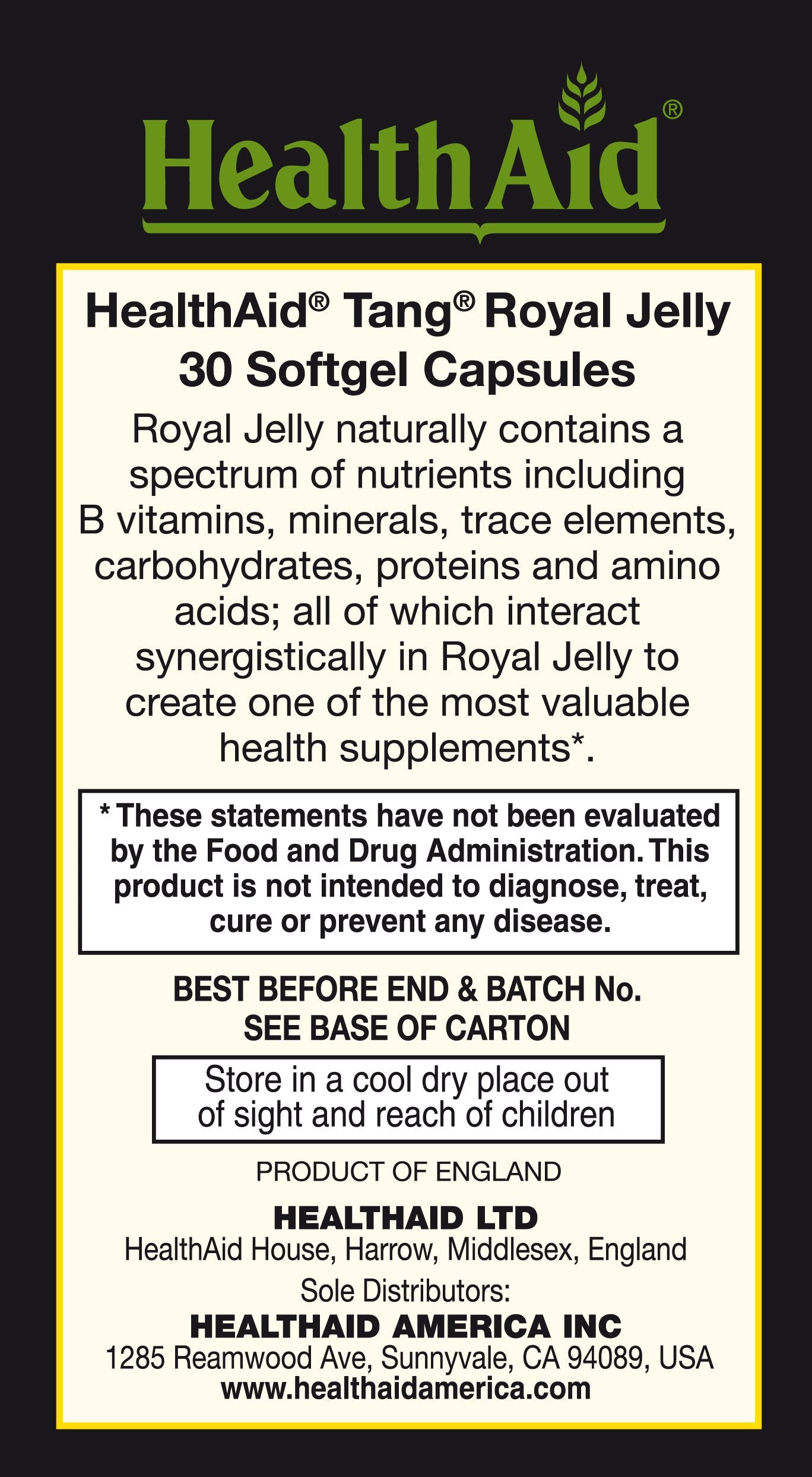 Health Aid Tang Royal Jelly 1000mg packaging