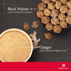 Black walnut and herbal blend in Health Concerns Aloe 22 formula