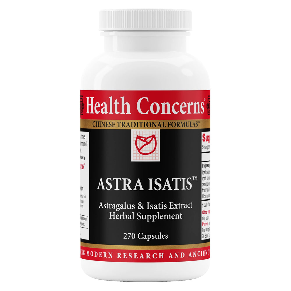 Health Concerns Astra Isatis bottle label