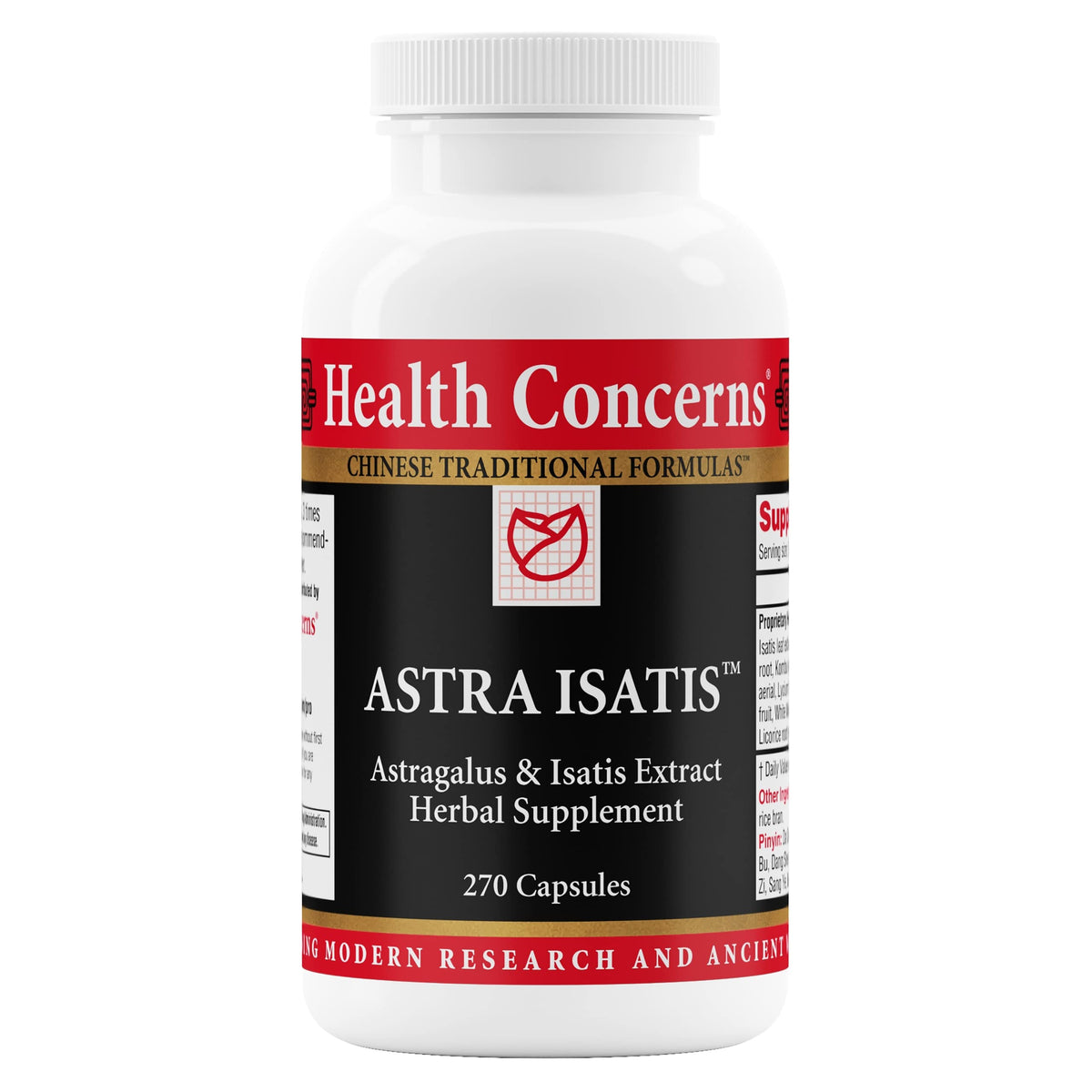 Health Concerns Astra Isatis bottle label