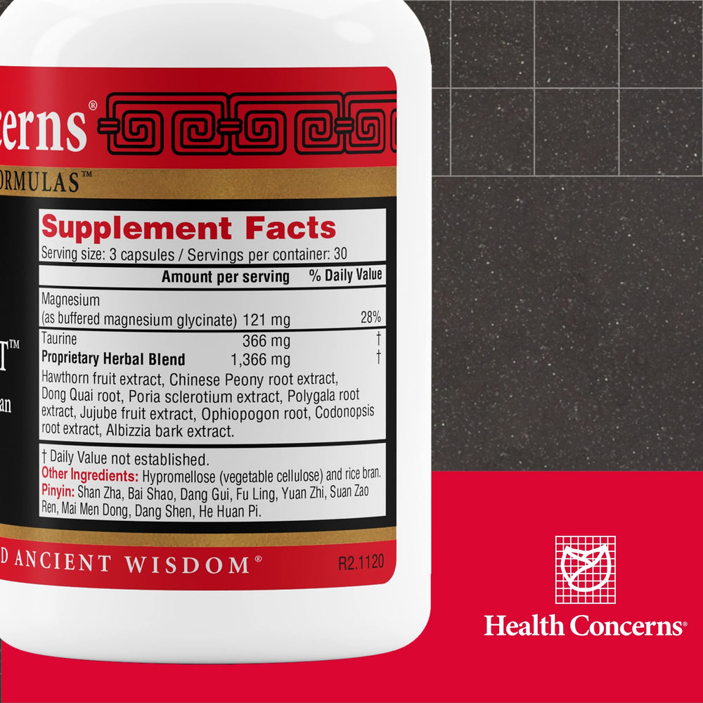 Health Concerns Calm Spirit bottle back view