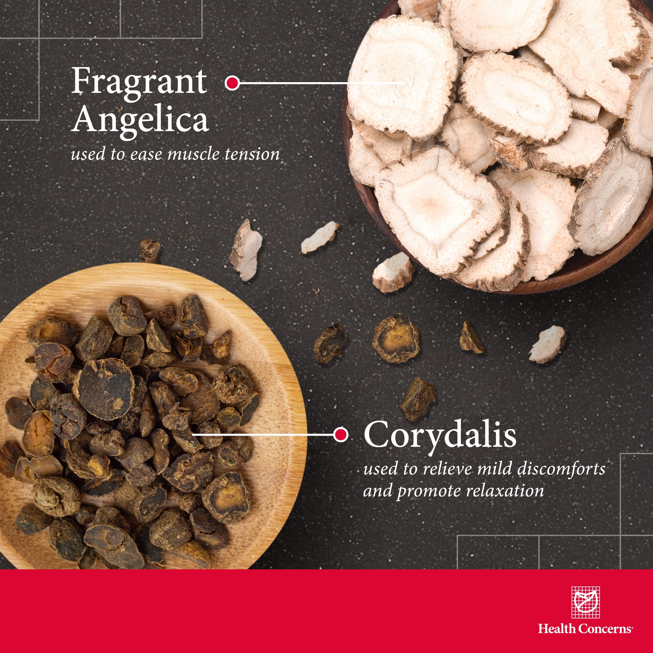 Herbal formula of Corydalis root, Angelica, Myrrh, and Salvia