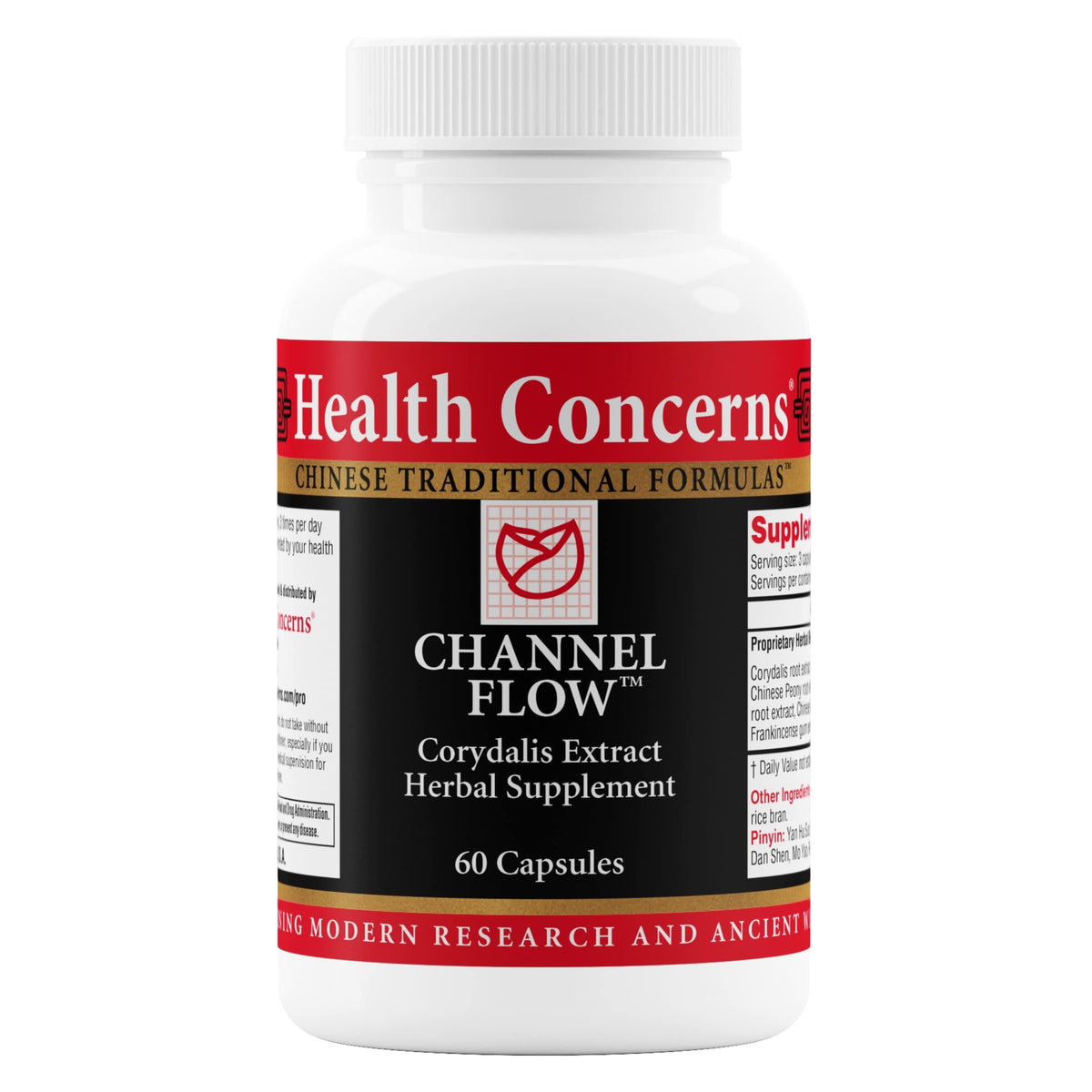 Health Concerns Channel Flow bottle with 60 capsules