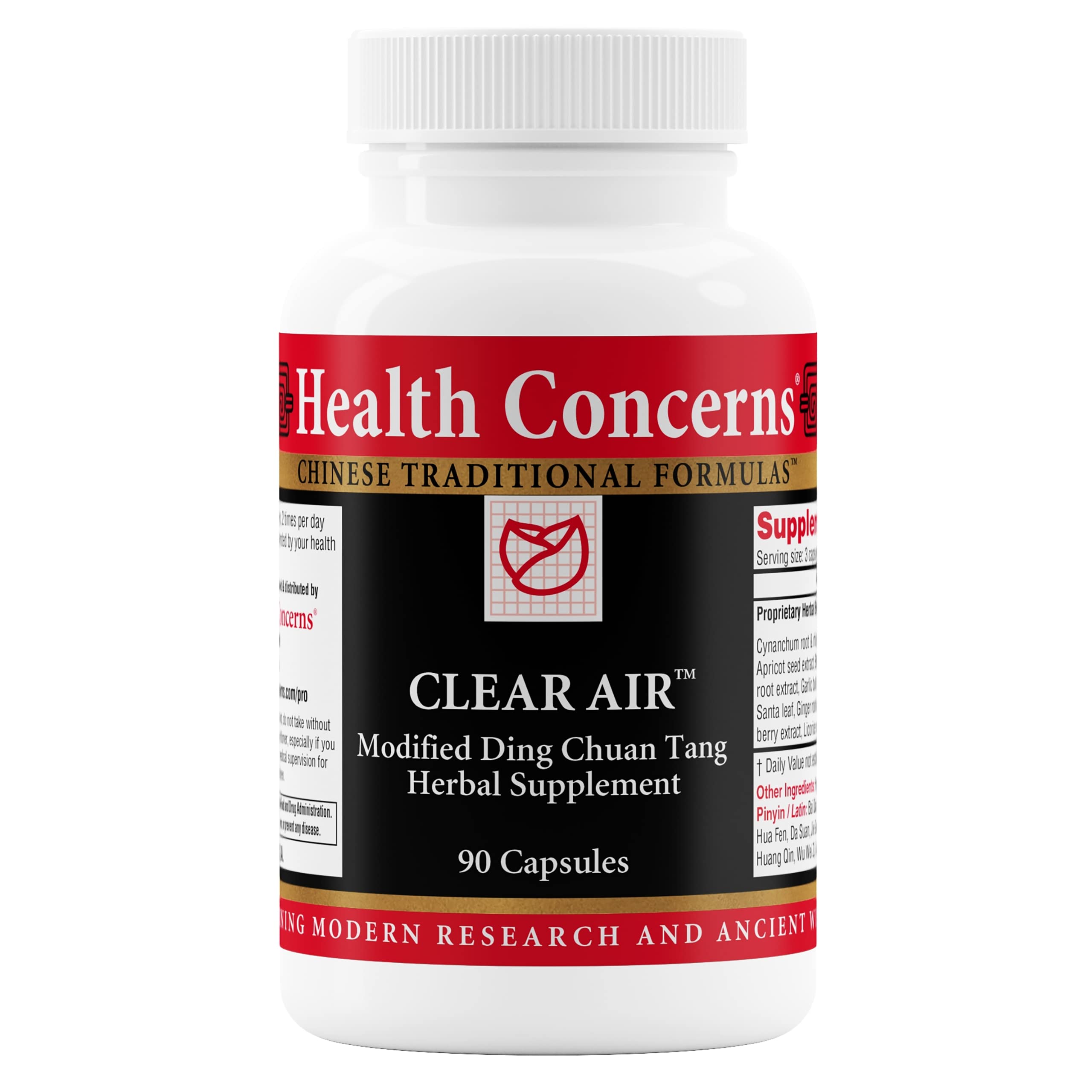 Bottle of Health Concerns Clear Air with 90 capsules