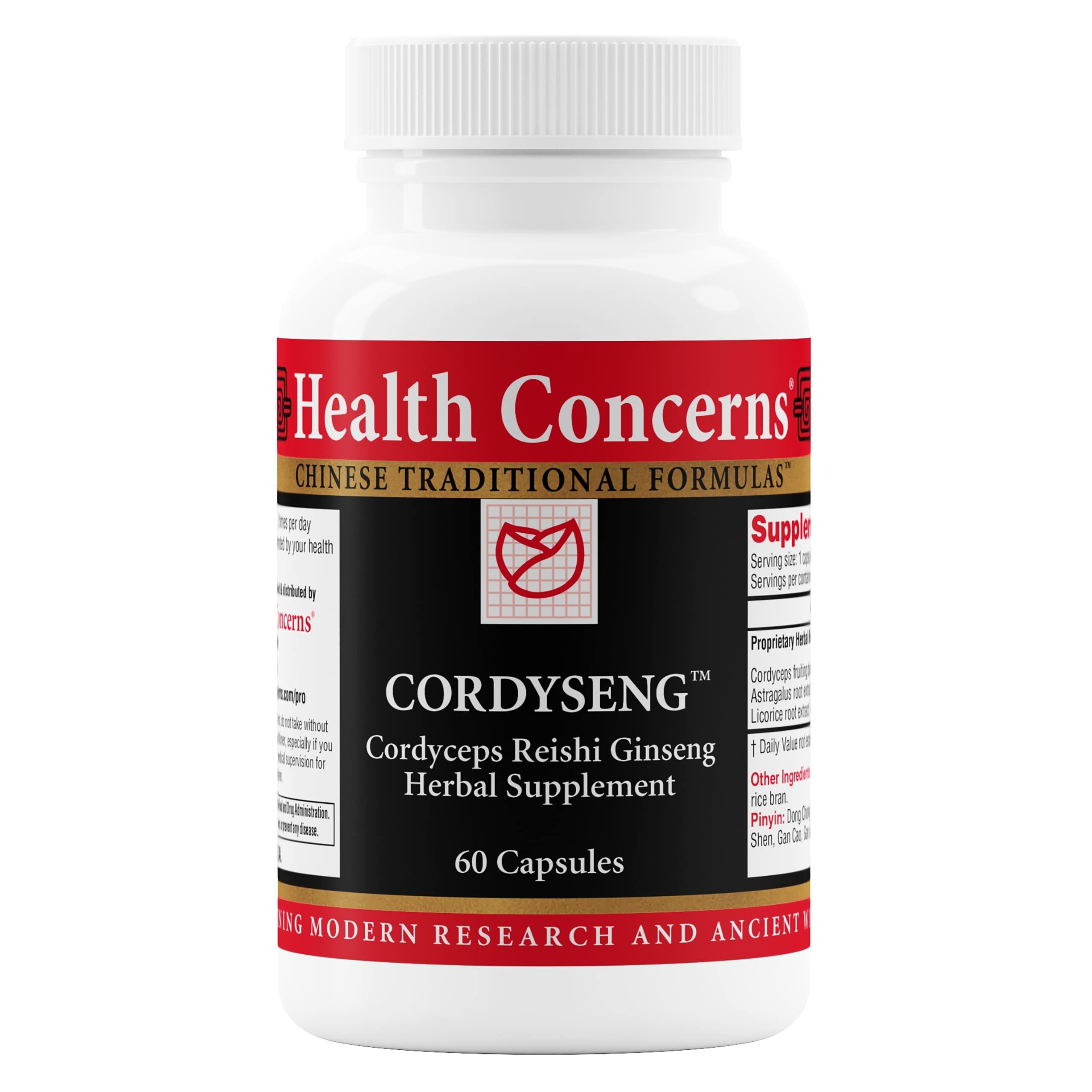 HealthConcerns CordySeng - Immune & Respiratory Support - 60 Capsules bottle front