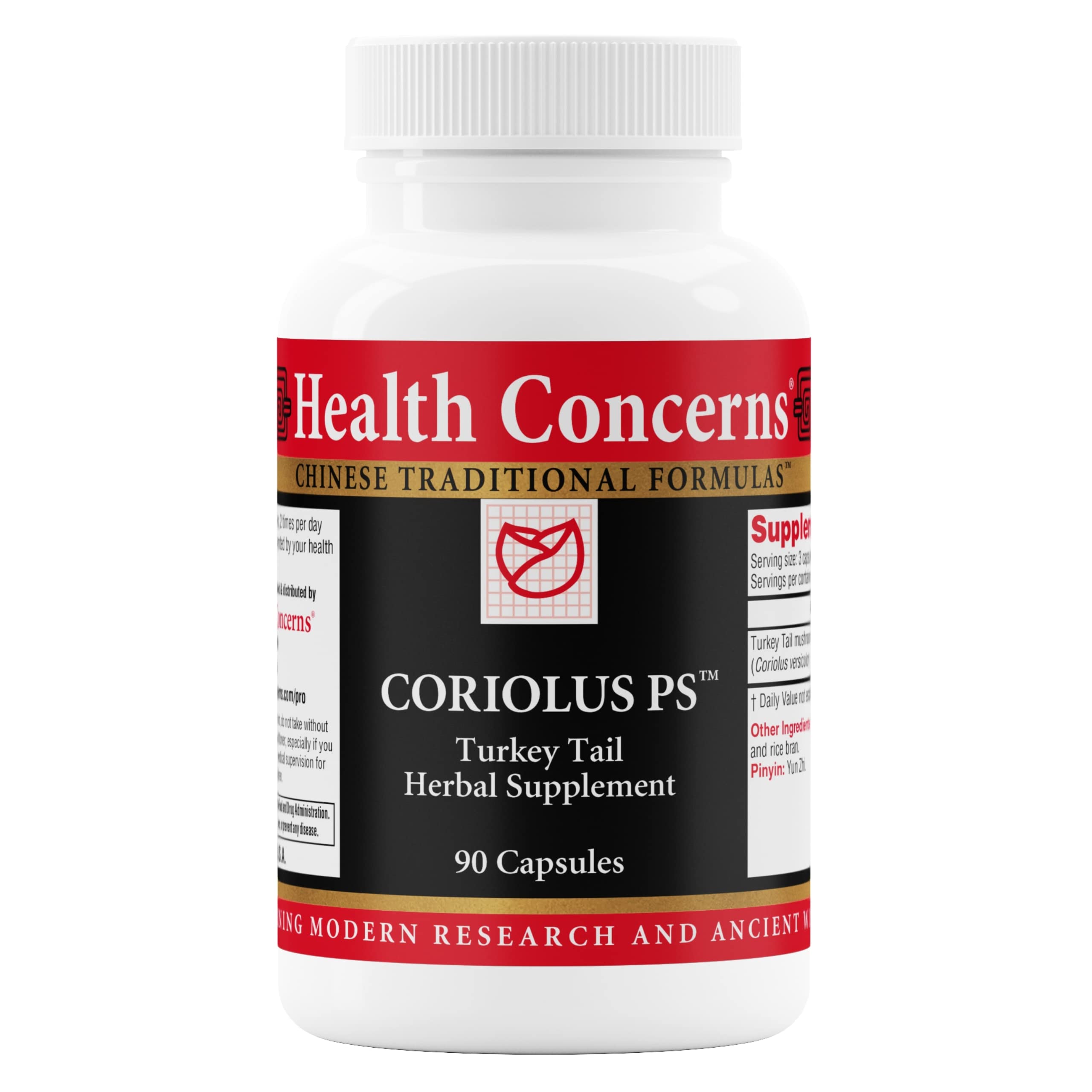 Health Concerns Coriolus PS bottle illustrating immune support concept