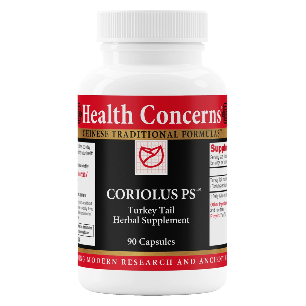 Health Concerns Coriolus PS bottle illustrating immune support concept
