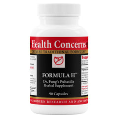 Front view of Health Concerns Formula H bottle containing 90 capsules.